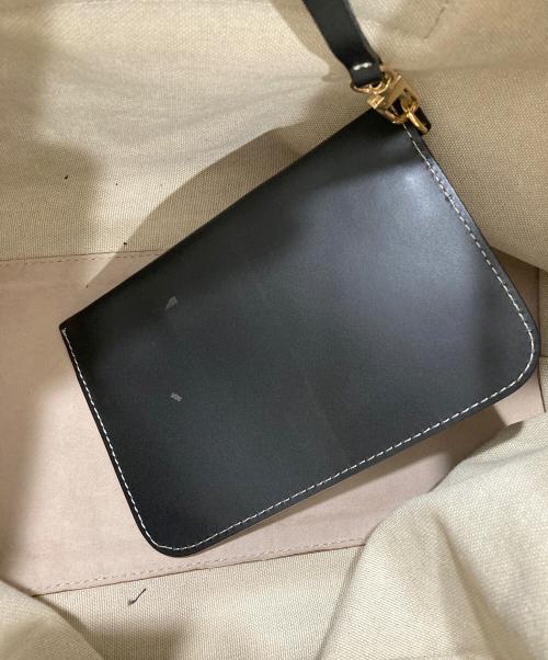 IACUCCI（イアクッチ）IACUCCI (イアクッチ) SORBETTO キャンバストートバッグ ベージュ×ブラックの古着・服飾アイテム