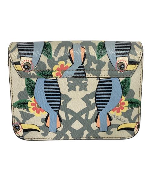 FURLA（フルラ）FURLA (フルラ) メトロポリス ショルダーバッグ ブルー×ベージュの古着・服飾アイテム