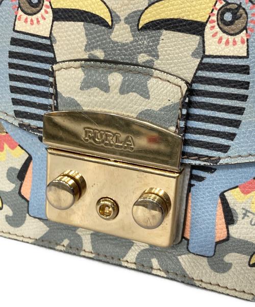 FURLA（フルラ）FURLA (フルラ) メトロポリス ショルダーバッグ ブルー×ベージュの古着・服飾アイテム