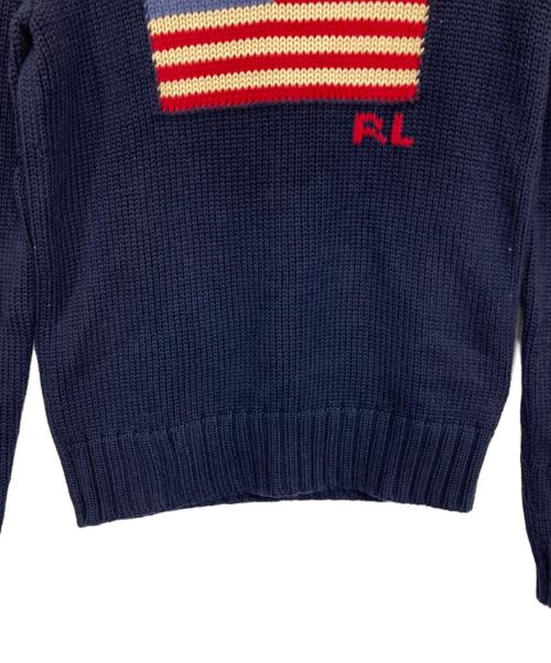 POLO RALPH LAUREN（ポロ・ラルフローレン）POLO RALPH LAUREN (ポロ・ラルフローレン) 星条旗ニット ネイビー サイズ:XSの古着・服飾アイテム
