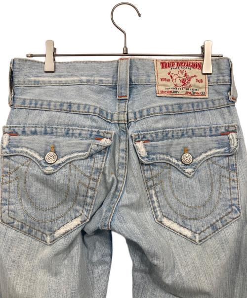 TRUE RELIGION（トゥルー レリジョン）TRUE RELIGION (トゥルー レリジョン) ダメージ加工フレアデニムパンツ ブルー サイズ:W28の古着・服飾アイテム