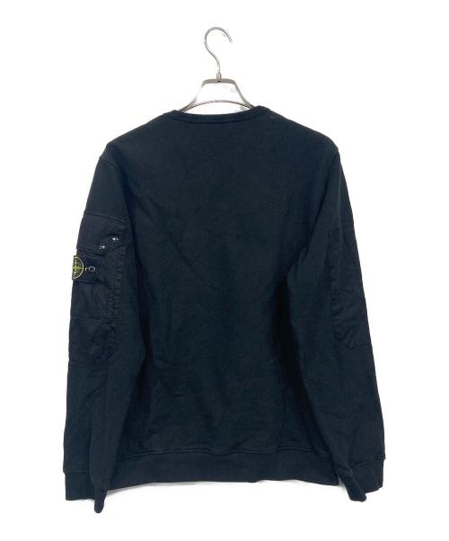 STONE ISLAND（ストーンアイランド）STONE ISLAND (ストーンアイランド) ロゴ刺繍パッチスウェット ブラック サイズ:Lの古着・服飾アイテム