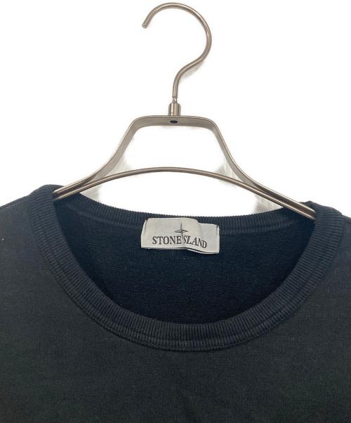 STONE ISLAND（ストーンアイランド）STONE ISLAND (ストーンアイランド) ロゴ刺繍パッチスウェット ブラック サイズ:Lの古着・服飾アイテム