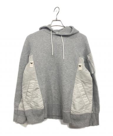 中古・古着通販】sacai (サカイ) Sponge Sweat x MA-1 Hoodie グレー