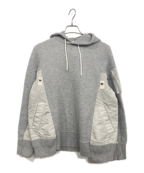 sacai（サカイ）sacai (サカイ) Sponge Sweat x MA-1 Hoodie グレー サイズ:1の古着・服飾アイテム