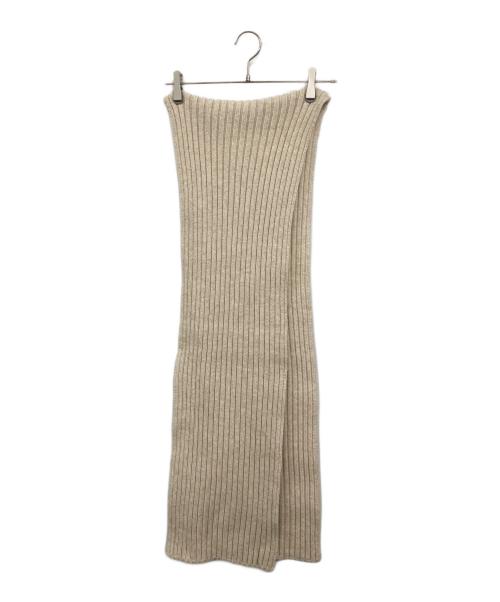 TODAYFUL（トゥデイフル）TODAYFUL (トゥデイフル) リブニットマフラー ベージュの古着・服飾アイテム