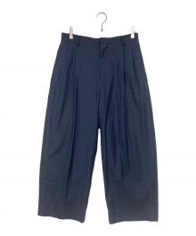 edifice la boucle×LORO PIANA（エディフィス ラ ブークル×ロロピアーナ）の古着「タックワイドスラックス」｜ネイビー