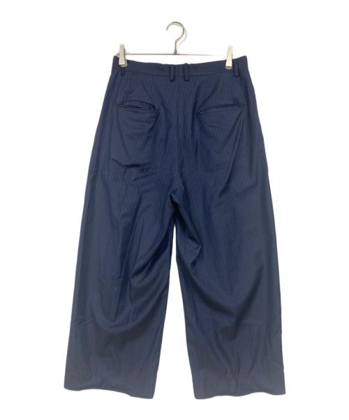 edifice la boucle（エディフィス ラ ブークル）edifice la boucle (エディフィス ラ ブークル) LORO PIANA (ロロピアーナ) タックワイドスラックス ネイビー サイズ:２の古着・服飾アイテム