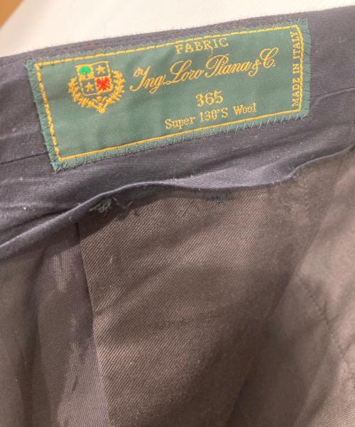 edifice la boucle（エディフィス ラ ブークル）edifice la boucle (エディフィス ラ ブークル) LORO PIANA (ロロピアーナ) タックワイドスラックス ネイビー サイズ:２の古着・服飾アイテム