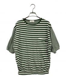 HERILL（ヘリル）の古着「Suvincotton Highgauge Border-T」｜グリーン×ホワイト