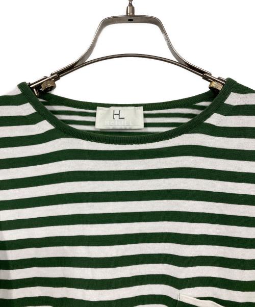 HERILL（ヘリル）HERILL (ヘリル) Suvincotton Highgauge Border-T グリーン×ホワイト サイズ:1の古着・服飾アイテム