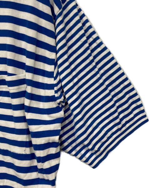 HERILL（ヘリル）HERILL (ヘリル) Suvincotton Highgauge Border-T ブルー×ホワイト サイズ:表記なしの古着・服飾アイテム