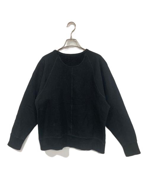 RE-PURPOSE（リパーパス）RE-PURPOSE (リパーパス) fr neck sweat sh：スウェット ブラック サイズ:Mの古着・服飾アイテム