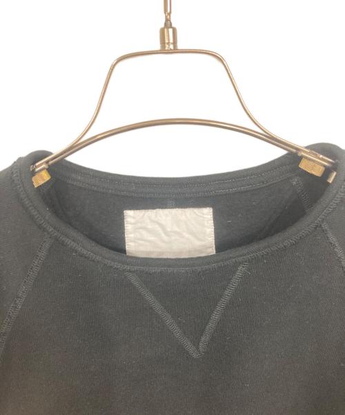 RE-PURPOSE（リパーパス）RE-PURPOSE (リパーパス) fr neck sweat sh：スウェット ブラック サイズ:Mの古着・服飾アイテム