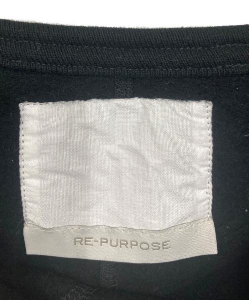 RE-PURPOSE（リパーパス）RE-PURPOSE (リパーパス) fr neck sweat sh：スウェット ブラック サイズ:Mの古着・服飾アイテム