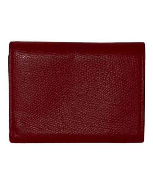 FENDI（フェンディ）FENDI (フェンディ) マイクロ 3つ折り財布 レッド×ブラウンの古着・服飾アイテム