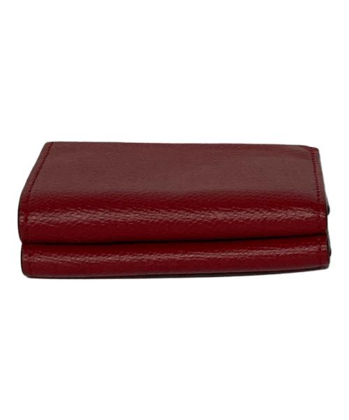FENDI（フェンディ）FENDI (フェンディ) マイクロ 3つ折り財布 レッド×ブラウンの古着・服飾アイテム