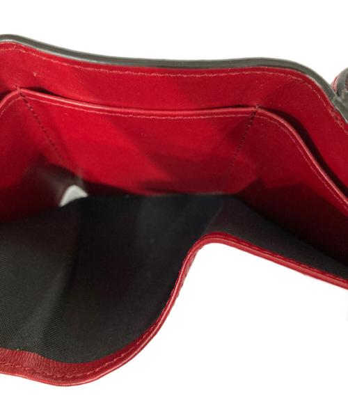 FENDI（フェンディ）FENDI (フェンディ) マイクロ 3つ折り財布 レッド×ブラウンの古着・服飾アイテム