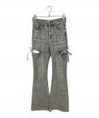 Resexxyリゼクシー）の古着「カットアウトリボンデニムパンツ」｜インディゴ