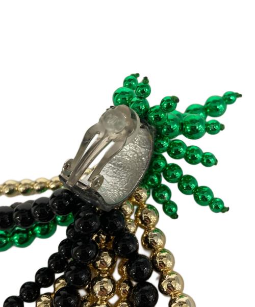 TOGA PULLA（トーガ プルラ）TOGA PULLA (トーガ プルラ) ビーズイヤリング グリーン×ブラックの古着・服飾アイテム
