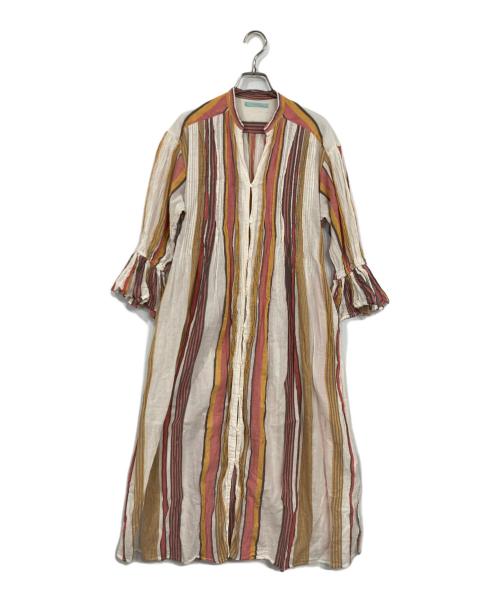 ne quittez pas（ヌキテパ）ne quittez pas (ヌキテパ) ストライプワンピース ホワイト×レッド サイズ:表記無しの古着・服飾アイテム