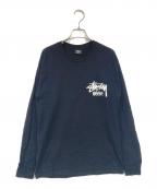 stussyステューシー）の古着「ロゴプリントカットソー」｜ブラック