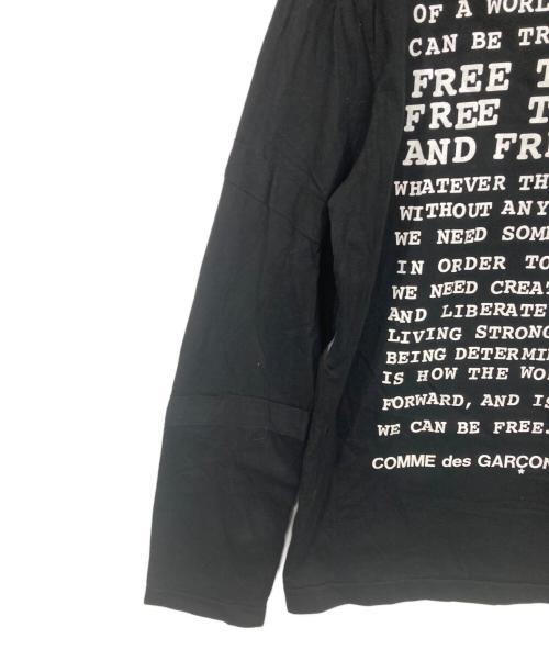 COMME des GARCONS（コムデギャルソン）COMME des GARCONS (コムデギャルソン) メッセージプリントカットソー ブラック サイズ:Mの古着・服飾アイテム