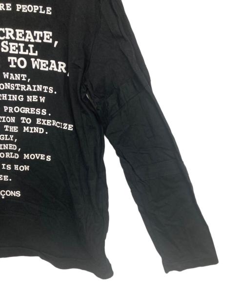 COMME des GARCONS（コムデギャルソン）COMME des GARCONS (コムデギャルソン) メッセージプリントカットソー ブラック サイズ:Mの古着・服飾アイテム