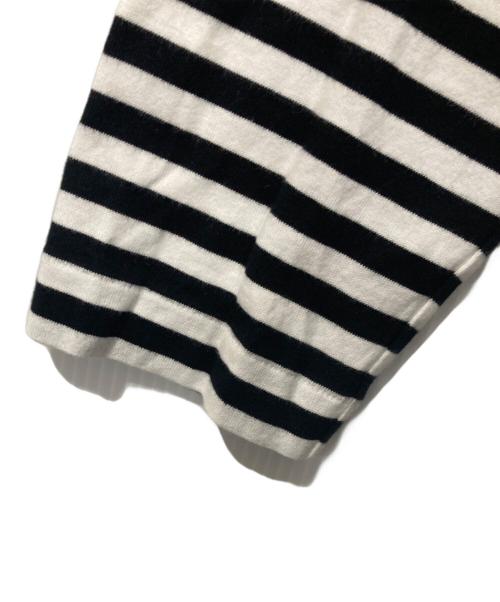 PLAY COMME des GARCONS（プレイコムデギャルソン）PLAY COMME des GARCONS (プレイコムデギャルソン) ハートロゴボーダーカットソー ホワイト×ブラック サイズ:Mの古着・服飾アイテム