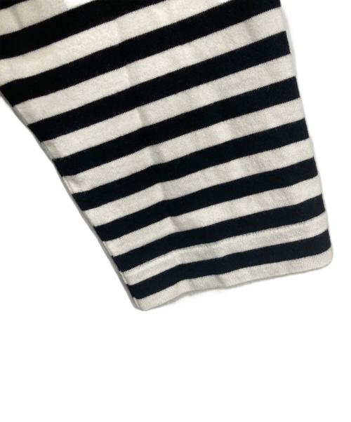 PLAY COMME des GARCONS（プレイコムデギャルソン）PLAY COMME des GARCONS (プレイコムデギャルソン) ハートロゴボーダーカットソー ホワイト×ブラック サイズ:Mの古着・服飾アイテム