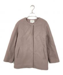 BEAUTY&YOUTH（ビューティーアンドユース）の古着「ビーバーノーカラーショートコート」｜ブラウン