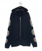 Amal Guessousアマルゲソウス）の古着「カシミヤニットジップパーカー」｜ブラック