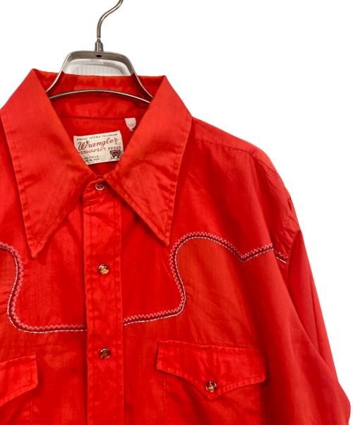 Wrangler（ラングラー）Wrangler (ラングラー) 襟芯ウエスタンシャツ レッド サイズ:不明の古着・服飾アイテム