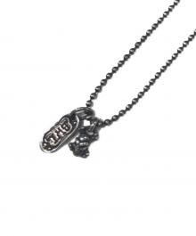 BILL WALL LEATHER（ビルウォールレザー）の古着「ドクロプレートネックレス」｜シルバー