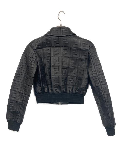FENDI（フェンディ）FENDI (フェンディ) ズッカ柄エンボスレザージャケット ブラック サイズ:36の古着・服飾アイテム