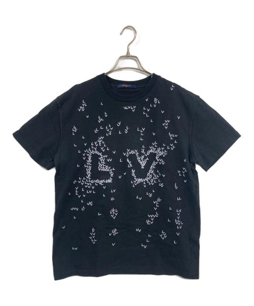 LOUIS VUITTON（ルイ ヴィトン）LOUIS VUITTON (ルイ ヴィトン) LVスプレッドエンブロイダリーTシャツ ブラック サイズ:Mの古着・服飾アイテム