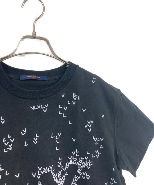 LOUIS VUITTON（ルイ ヴィトン）LOUIS VUITTON (ルイ ヴィトン) LVスプレッドエンブロイダリーTシャツ ブラック サイズ:Mの古着・服飾アイテム
