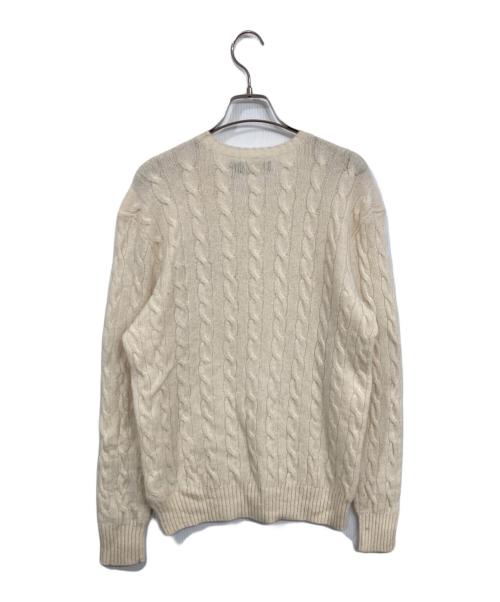 POLO RALPH LAUREN（ポロ・ラルフローレン）POLO RALPH LAUREN (ポロ・ラルフローレン) カシミヤブレンドケーブルニット ホワイト サイズ:Mの古着・服飾アイテム