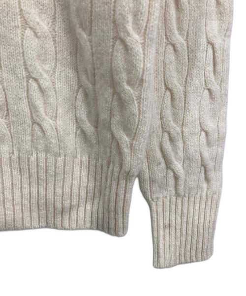 POLO RALPH LAUREN（ポロ・ラルフローレン）POLO RALPH LAUREN (ポロ・ラルフローレン) カシミヤブレンドケーブルニット ホワイト サイズ:Mの古着・服飾アイテム