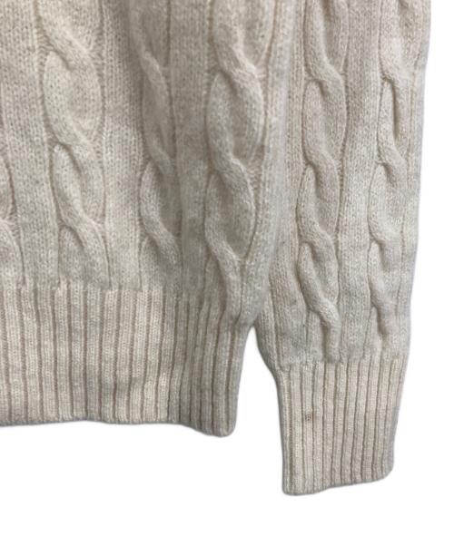 POLO RALPH LAUREN（ポロ・ラルフローレン）POLO RALPH LAUREN (ポロ・ラルフローレン) カシミヤブレンドケーブルニット ホワイト サイズ:Mの古着・服飾アイテム