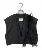 aereアエレ）の古着「2way tulle vest」｜ブラック