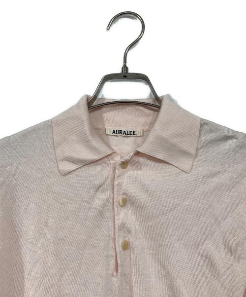 AURALEE（オーラリー）AURALEE (オーラリー) シルクニットポロシャツ ピンクの古着・服飾アイテム