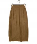 UNITED ARROWSユナイテッドアローズ）の古着「サテン ウエスト ロングスカート」｜ブラウン