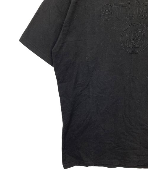 stussy（ステューシー）stussy (ステューシー) ロゴ刺繍Tシャツ ブラック サイズ:XLの古着・服飾アイテム