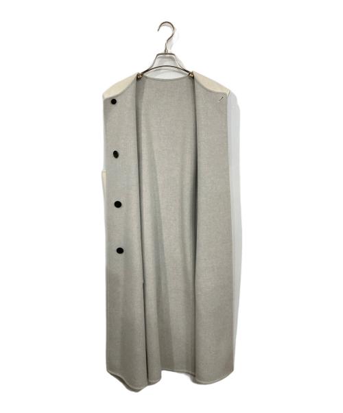 GALERIE VIE（ギャルリーヴィー）GALERIE VIE (ギャルリーヴィー) ウールダブルフェイス カラーレスジレ アイボリー×グレー サイズ:Fの古着・服飾アイテム