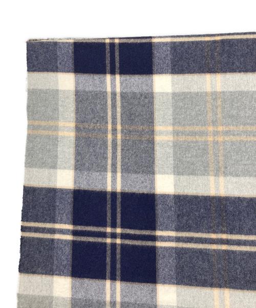 JOHNSTONS OF ELGIN（ジョンストンズオブエルガン）JOHNSTONS OF ELGIN (ジョンストンズオブエルガン) カシミヤチェックマフラー ネイビー×グレーの古着・服飾アイテム