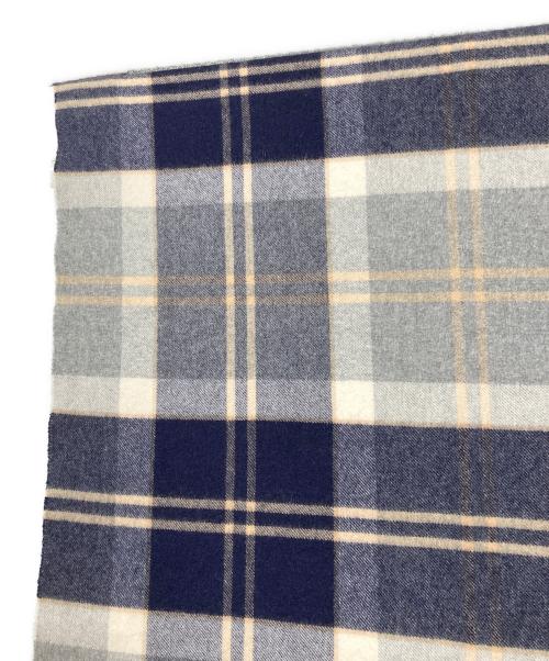 JOHNSTONS OF ELGIN（ジョンストンズオブエルガン）JOHNSTONS OF ELGIN (ジョンストンズオブエルガン) カシミヤチェックマフラー ネイビー×グレーの古着・服飾アイテム