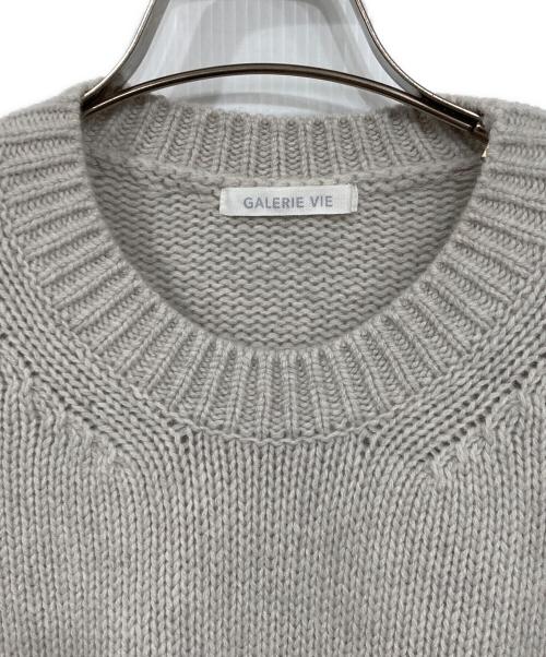 GALERIE VIE（ギャルリーヴィー）GALERIE VIE (ギャルリーヴィー) ファインウール クルーネックプルオーバー ベージュ サイズ:Mの古着・服飾アイテム