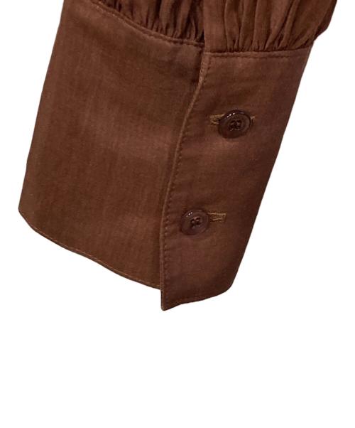 STRASBURGO（ストラスブルゴ）STRASBURGO (ストラスブルゴ) シルク混ボウタイブラウス ブラウン サイズ:S (36)の古着・服飾アイテム