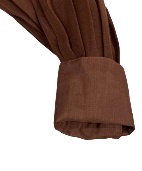 STRASBURGO（ストラスブルゴ）STRASBURGO (ストラスブルゴ) シルク混ボウタイブラウス ブラウン サイズ:S (36)の古着・服飾アイテム